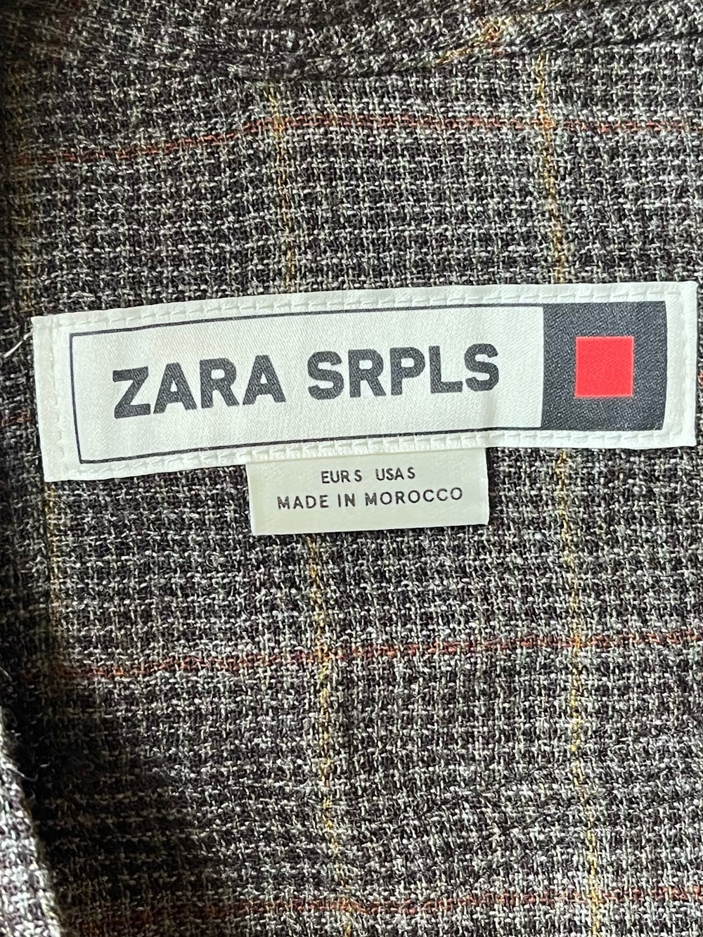 Zara SRPLS Wool Blend Plaid Midi Dress Brown Utility Military Size S - Picture 7 of 11